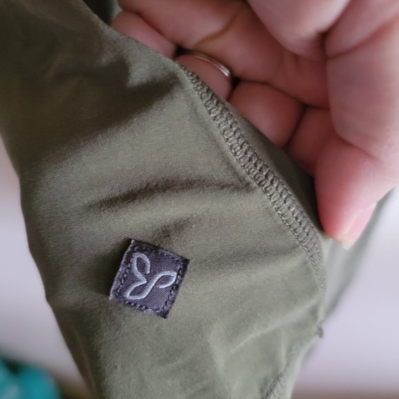 Prana Sway Tank Olive Green Layered Aztec Print Small Yoga Gym Hiking - Picture 4 of 5